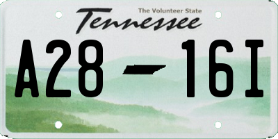 TN license plate A2816I