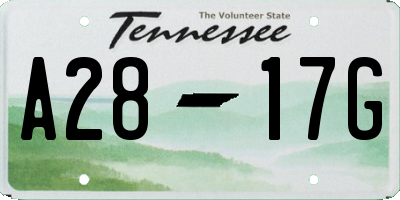TN license plate A2817G