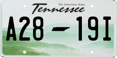 TN license plate A2819I