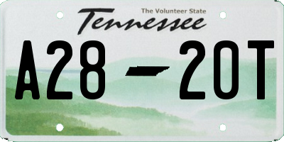 TN license plate A2820T