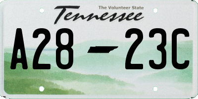 TN license plate A2823C