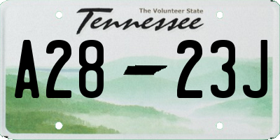 TN license plate A2823J