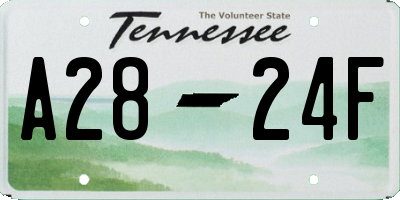 TN license plate A2824F