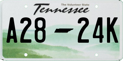 TN license plate A2824K