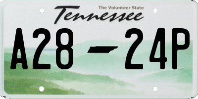 TN license plate A2824P