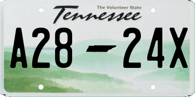 TN license plate A2824X