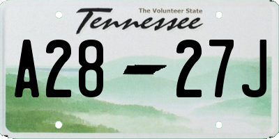 TN license plate A2827J