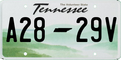TN license plate A2829V