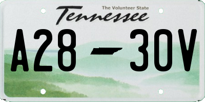 TN license plate A2830V