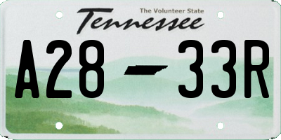 TN license plate A2833R