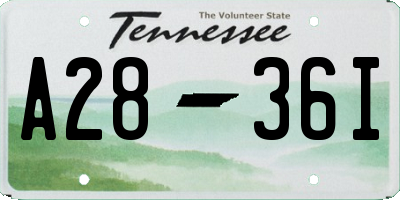 TN license plate A2836I