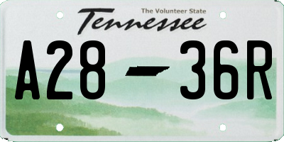 TN license plate A2836R