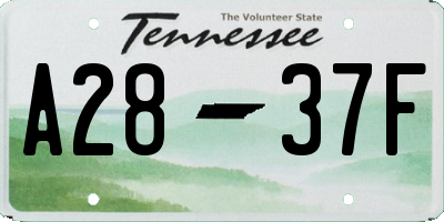 TN license plate A2837F