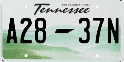 TN license plate A2837N