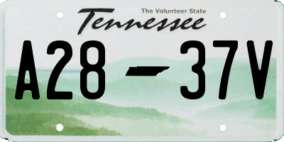 TN license plate A2837V