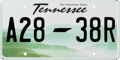 TN license plate A2838R