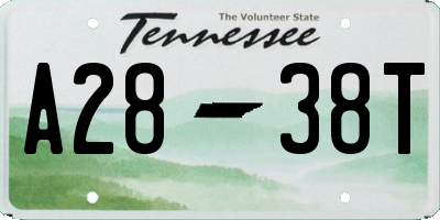 TN license plate A2838T
