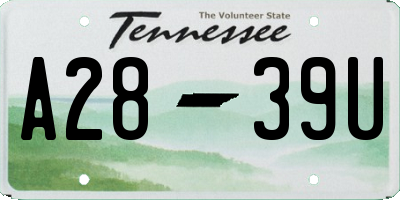 TN license plate A2839U