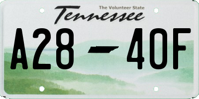 TN license plate A2840F