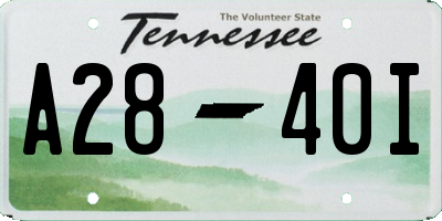 TN license plate A2840I