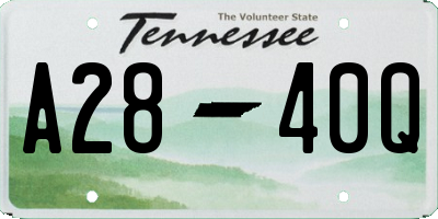 TN license plate A2840Q