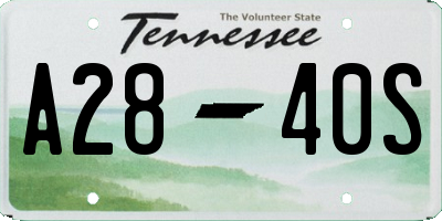 TN license plate A2840S