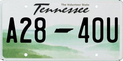 TN license plate A2840U
