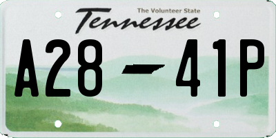 TN license plate A2841P