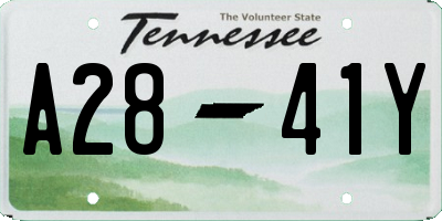 TN license plate A2841Y