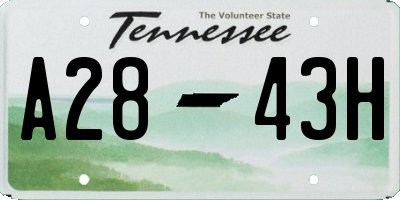 TN license plate A2843H