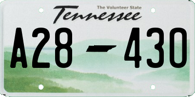 TN license plate A2843O