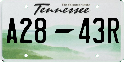 TN license plate A2843R