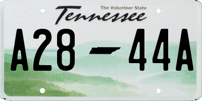 TN license plate A2844A