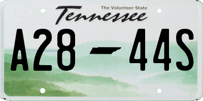 TN license plate A2844S