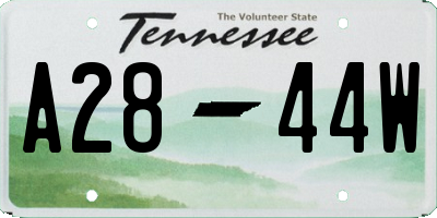TN license plate A2844W