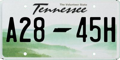 TN license plate A2845H