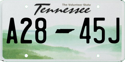 TN license plate A2845J