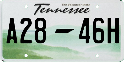 TN license plate A2846H
