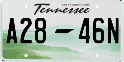 TN license plate A2846N