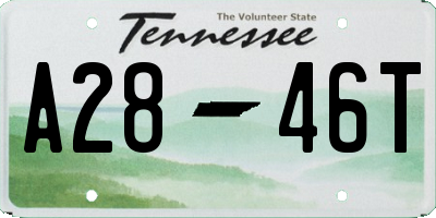 TN license plate A2846T