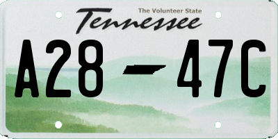 TN license plate A2847C