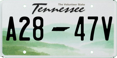 TN license plate A2847V