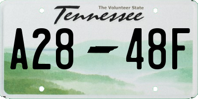 TN license plate A2848F