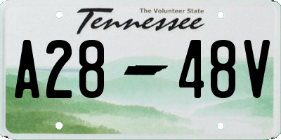 TN license plate A2848V
