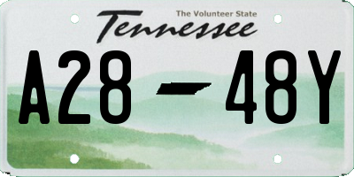 TN license plate A2848Y