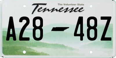 TN license plate A2848Z