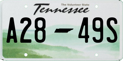 TN license plate A2849S