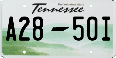 TN license plate A2850I