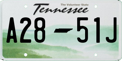 TN license plate A2851J