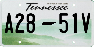 TN license plate A2851V